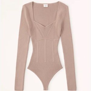 NWT Abercrombie & Fitch Corset Sweetheart Sweater Bodysuit. Size XXS